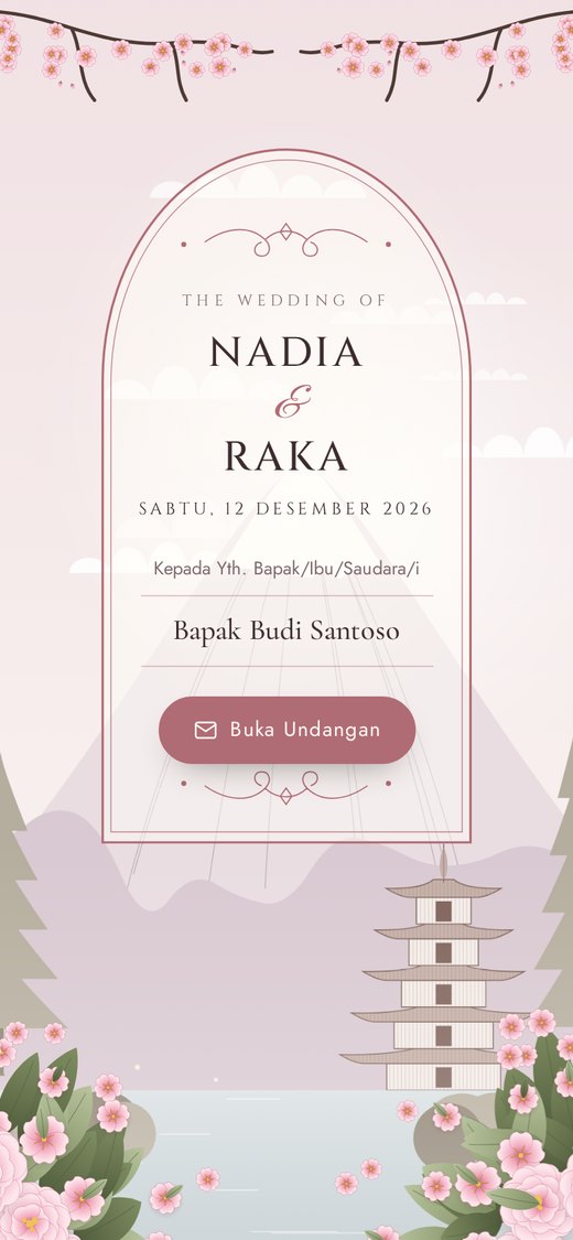 Tema Sakura dan Gunung